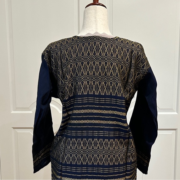 Hand loom vintage long blazer made in Oaxaca mex. - Picture 8 of 9